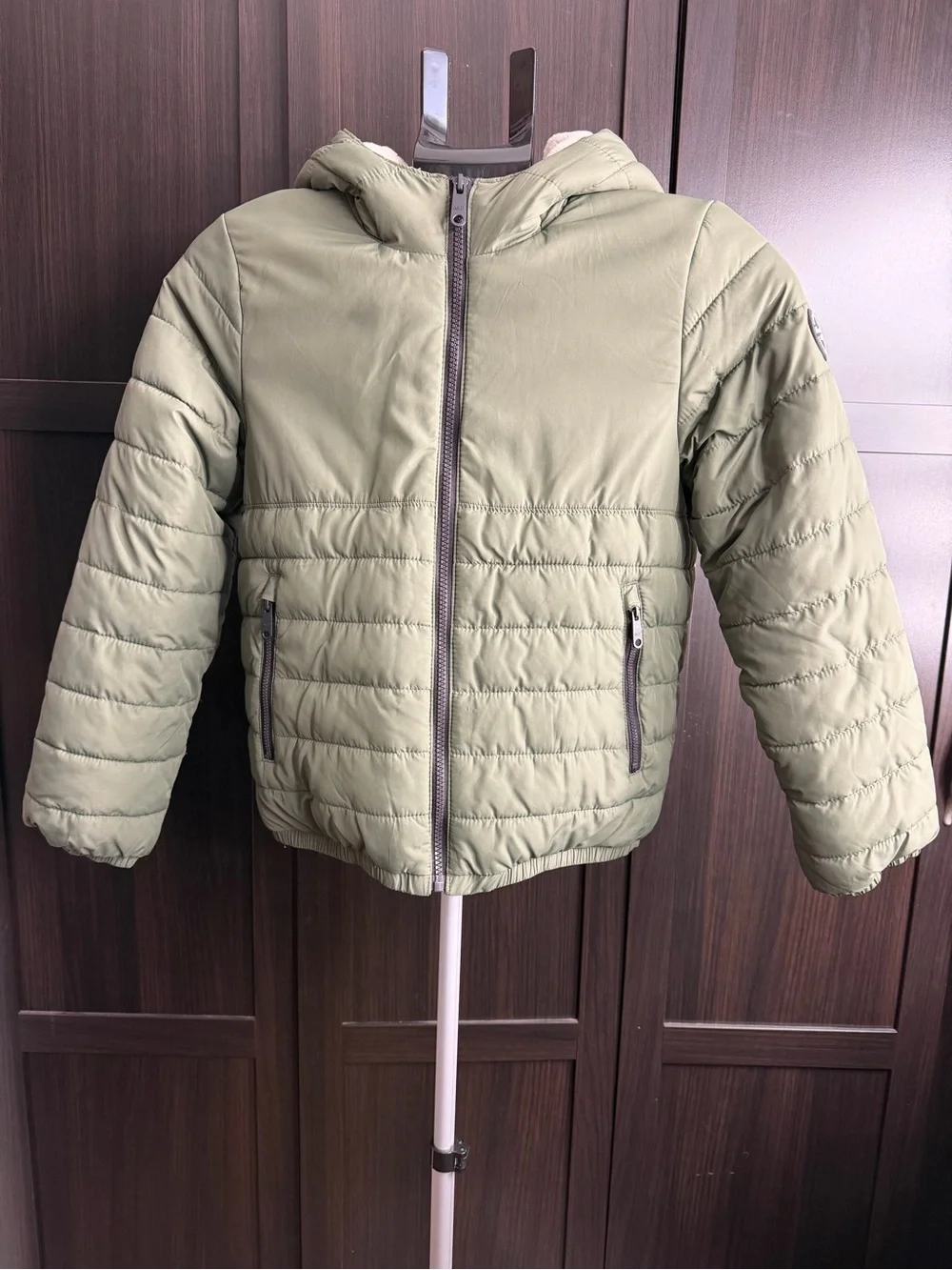 abercrombie kids Olive Green Hooded Puffer Jacket